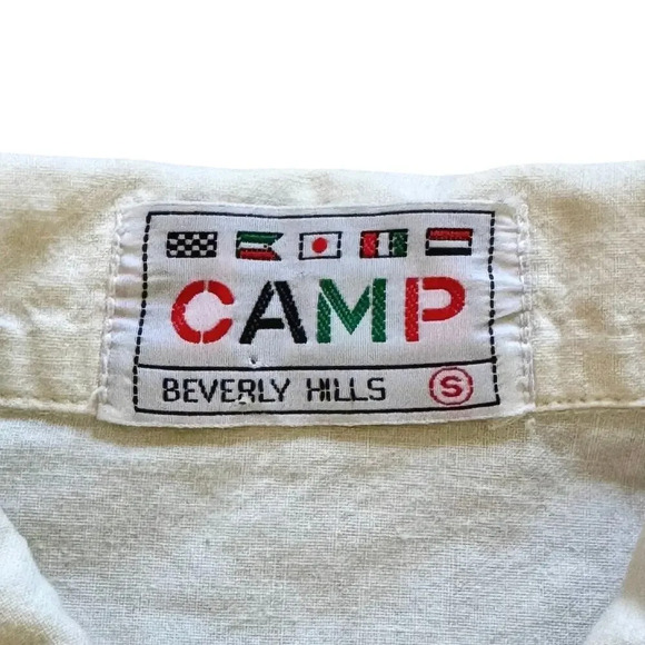 Vintage Camp Beverly Hills Collared Polo Graphic T-Shirt Size S - Picture 2 of 8